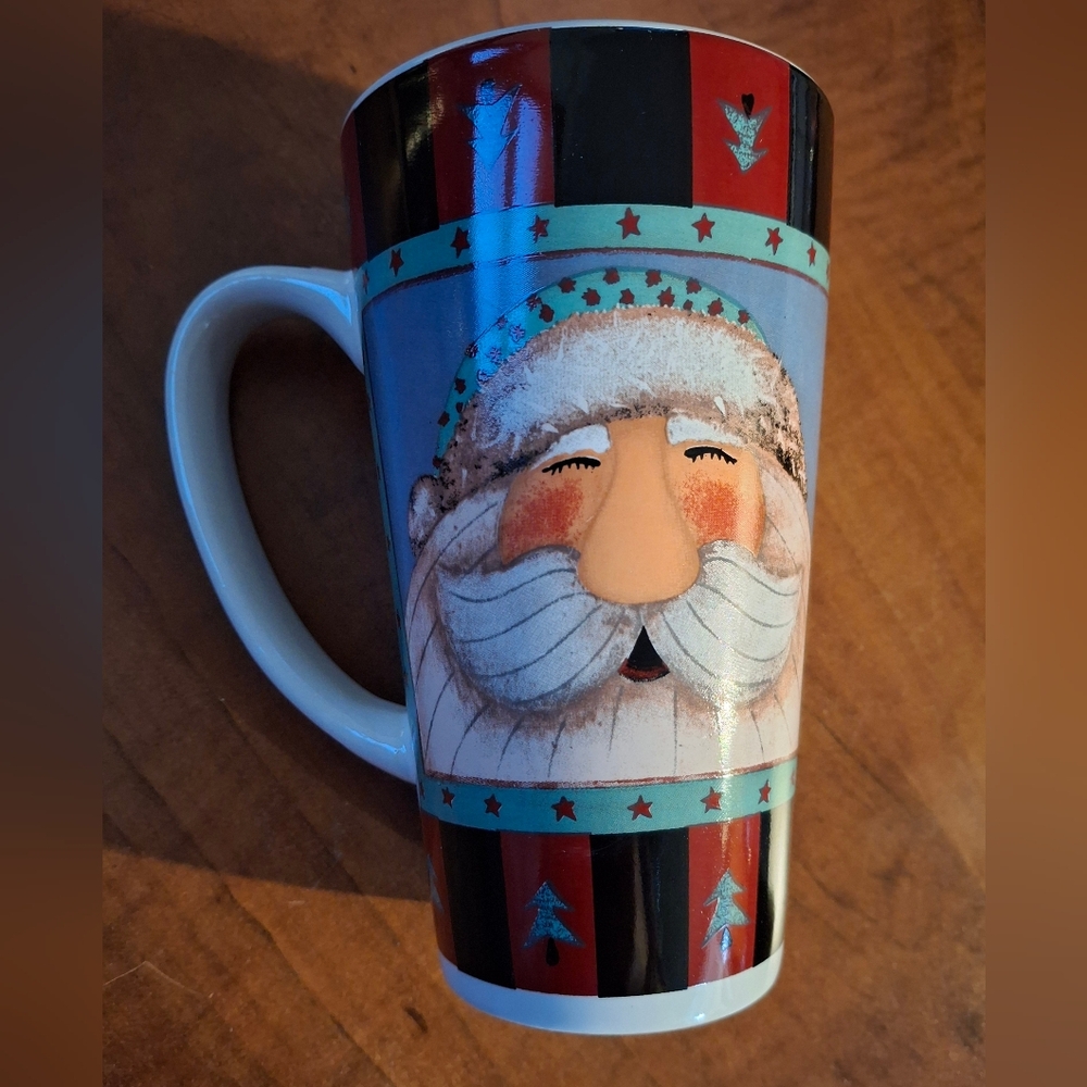 Nantucket Tall Ceramic Mug With Santa Claus